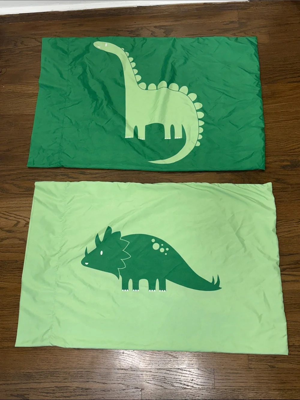 Kids Dinosaur Print Pillowcase Set - Green